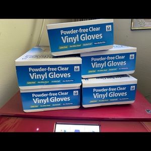 5 boxes of Gloves vinyl powder free